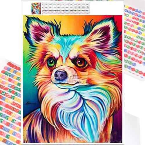 Diamond Embroidery Painting Mosaic Animal Cartoon Colorful Dog 5D DIY Full Square Round Cross Stitch Mural Home Decoration