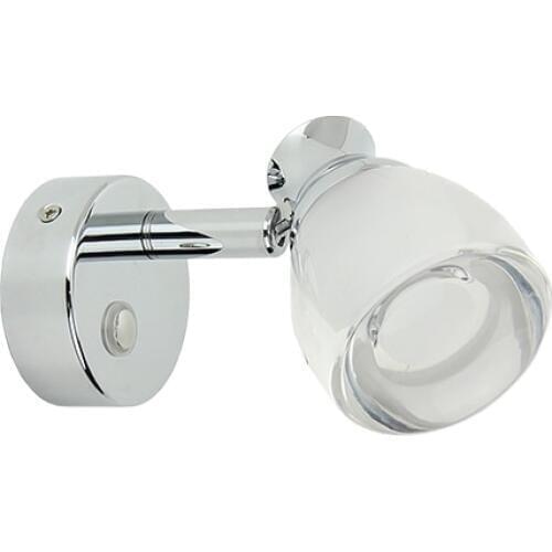 12V Aluminum Bella LED Reading Light With Backlight/Rocker Switch Marine Boat RV Camping