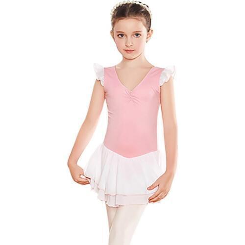 New Girls Baby Lovely Long Sleeve Princess Dress Cotton V Neck practice clothes dance skirt cotton Latin ballet costumes