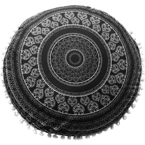 Large Size Indian Mandala Floor Pillows Round Bohemian Cushion Pillows Cover Case Color Textile Pillow Floor Mat Home Decorative