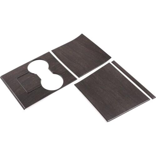 For Tesla Model 3 Central Control Gear Panel ABS Oak Grain Water Cup Holder Decoration Sticker