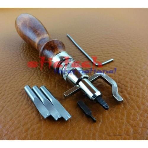 By dhl or ems 50set 1 Set 5 in 1 7 in 1 Pro Groover Adjustable Width Leather Edge Stitching Groover Crease Leather Tool Set