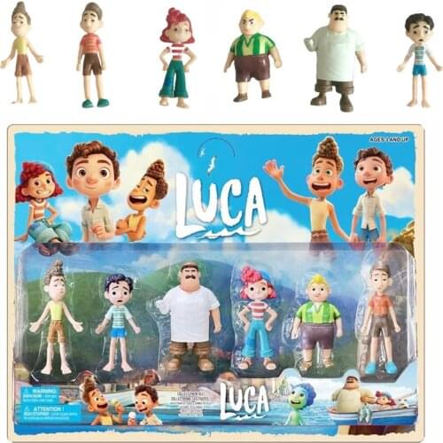 6Pcs Disney Pixar Luca Giulia Alberto Machiavelli Sea Monster 12cm Action Anime Doll PVC Action Figures Toys For Kids Gifts