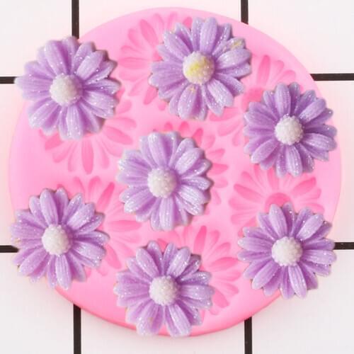 Flower Silicone Molds Daisy Sunflower Cupcake Topper Fondant Mold DIY Wedding Cake Decorating Tools Chocolate Candy Clay Moulds