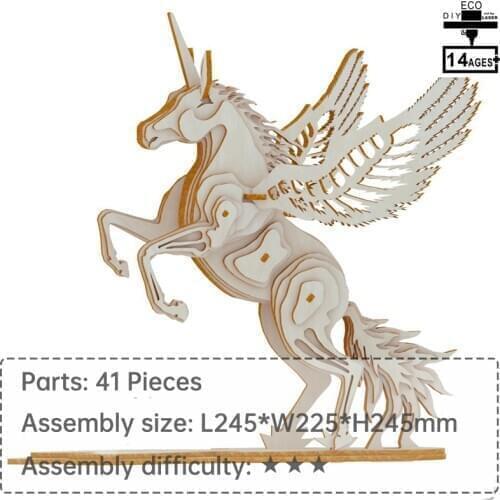 3D pony toy model wooden toys for kids 3d puzzle creative toys kids educational toys 3D Puzzle Animal model toys for girls