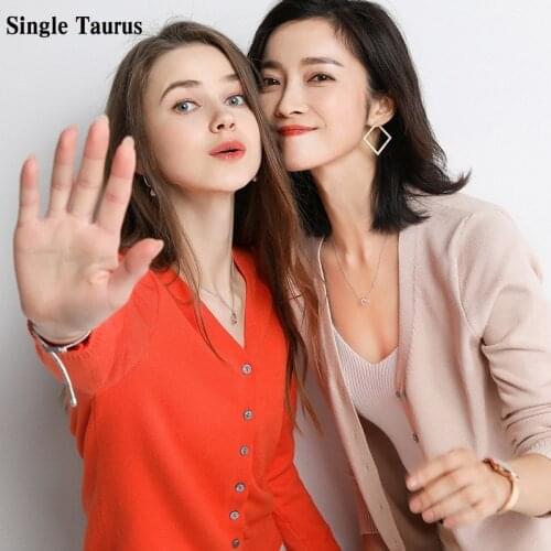 Spring Autumn Female Wool Sweaters Long Sleeve V Neck Knitting Cashmere Cardigans Loose Casual Knitted Elegant Woman Cute Tops