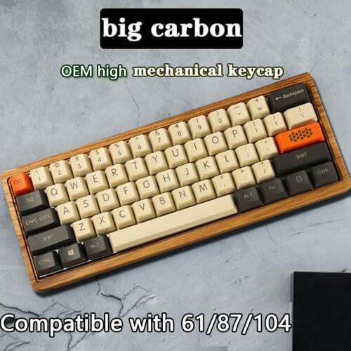 Pbt No lettering keycaps large carbon color matching oem height 104 87 61 large font thickening 1.5mm mechanical keyboard keycap