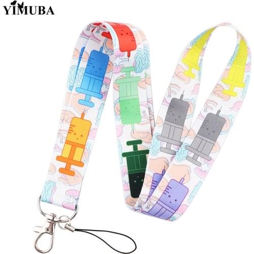 Creative Medical Colored Syringes Lanyards Keychain Doctor Nurse Phone Hang Rope Office ID Crad Neckband USB Badge Holder Gift