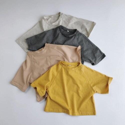 Summer Boys Girls T-Shirt Cotton Children Shirts Kids Shirt Baby Toddler Clothes Striped T Shirt Tops Tee for Girl Boy JW7944