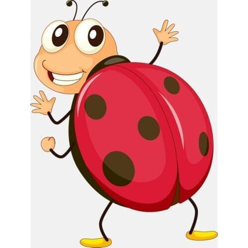 Hot Sell Hot Cartoon Cute Seven-spot Ladybug Car Sticker Motorcycle Decals Vinyl Sunscreen Anti-UV PVC