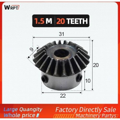 1pc 1.5 Modulus 20 Teeth inner hole 8mm 10mm 12mm 14mm 15mm Gear Teeth Spiral Bevel Gears For Violent model Car Modification DIY