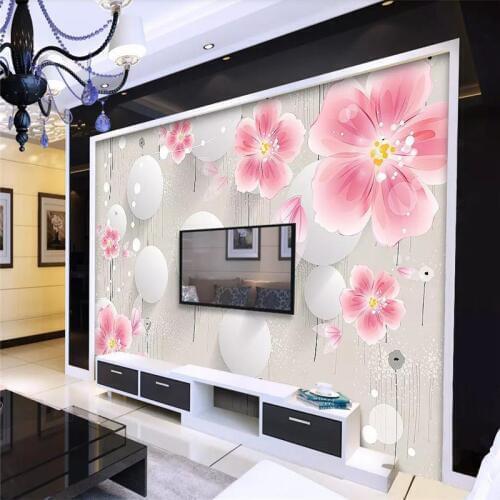 3d wallpaper mural simple warm floral sofa living room TV family art background wall silk waterproof material
