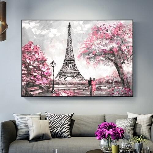 Paris Street View Wall Art Canvas Paintings For Living Room Paris Tower Modern Posters And Prints Wall Pictures For Home Decor