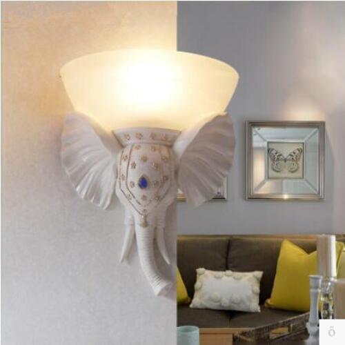 Wall light LED European Elephant Resin 9W E27 110v 220v wall lamp Include LED bulbs