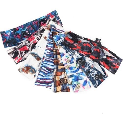 Wholesale Underwear Sexy Printing Mens Boxershorts Trunks Short Mini Boxers Men Low Waist Underpants Big Pouch Bottoms 8Pcs/Lot