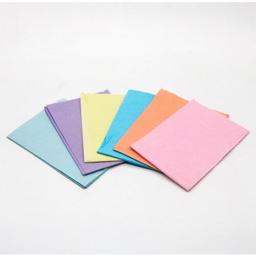 500Pcs Disposable Colorful Waterproof Patient Dental Bibs for Adult Children Use