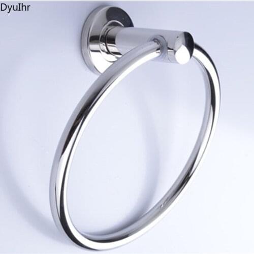 Punch-free stainless steel towel ring Simple towel rack bathroom kitchen towel rack Round ring wall hanging DyuIhr