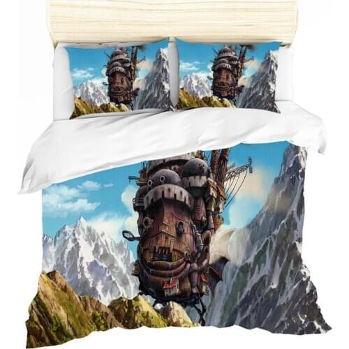 Hals Moving Castle Sophie Bedspread 2/3 Set Of Bedding Set Cartoon 3D Printed Bed Childs Bedroom Quilt Duvet Bedding