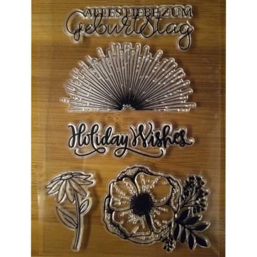 Transparent Clear Stamps Flower holiday wishes for Scrapbooking DIY Silicone Seal Photo Album Decor Embossing Folder Template Sh