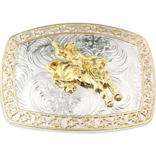 Equestrian belt buckle Bullfighting belt buckle Large golden alloy buckle