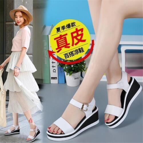 New girls sandals fashion leather simple sweet sandals lightweight comfortable non-slip casual shoes female designer