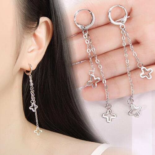 2019 new N925 earrings ladies wholesale ladies earrings simple sterling Silver color jewelrye641