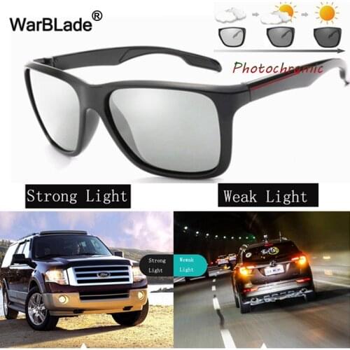 WarBLade Photochromic Sunglasses Men Driving Anti-glare Polarized Chameleon Discoloration Sun Glasses Day Night Goggles Eyewear