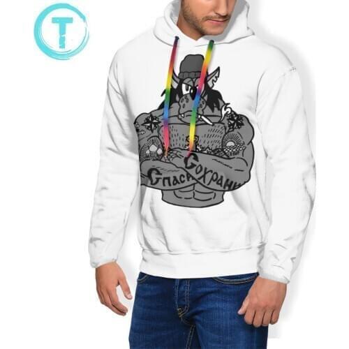 Nu Pogodi Hoodie Russian Gangster Wolf Hoodies Long Length Polyester Pullover Hoodie Streetwear Black Hoodies