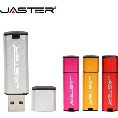 JASTER USB flash drive plastic USB 2.0 pen drive 128GB 64GB 32GB 16GB 8GB 4GB USB stick red blue black silver pink pendrive gift