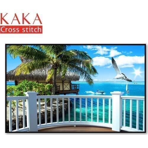 Cross stitch kits,Embroidery needlework sets with printed pattern,11CT-canvas for Home Decor Painting,Landscape Full NCKS113