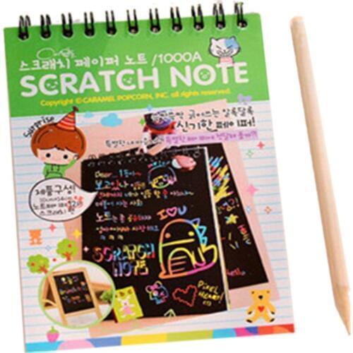 Y031 Creative Color Diy Coil Scratch Picture Childrens Graffiti Sketch Book Scratch Painting Picture Green