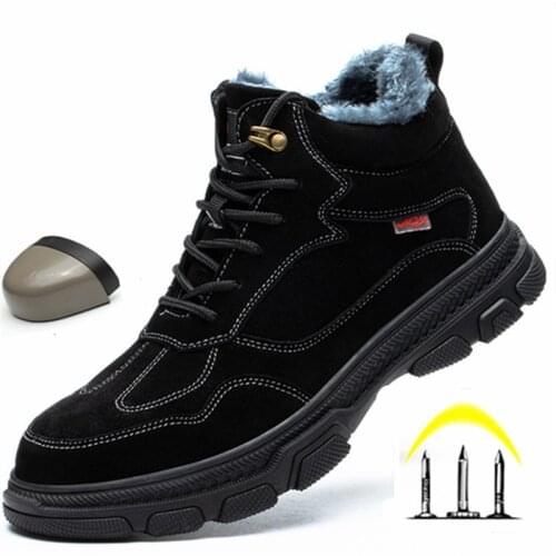 Winter Boots Safety Shoes Waterproof Building Work Boots Steel Toe Men Boots Designer Warm Men Shoes Anti-puncture Work Shoes