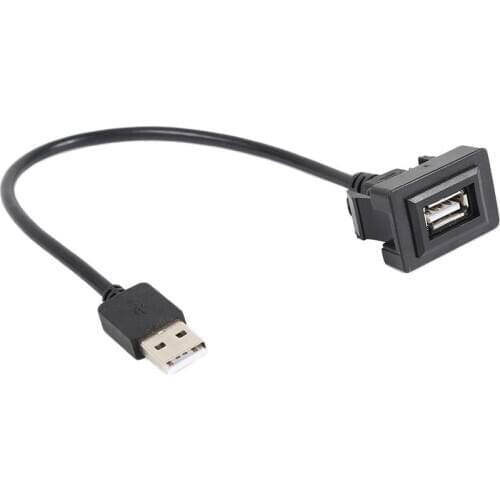 1pcs Car Dash Flush Mount USB Port Panel Extension Cable Adapter for TOYOTA HILUX VIGO FORTUNER 2004-2012 Black Car Accessories