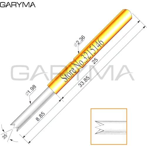 100Pcs Dia 1.98mm P156-Q1 Spring Test Probes Pogo Pin Length 33.85mm Stroke Spring Froce:250g Tool