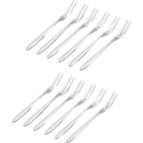 12 Pcs Dessert Forks,5.1 InchStainless Steel Mini Salad Fruit Fork Tasting Forks Cocktail Fork CNIM Hot