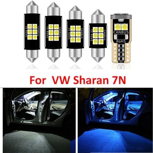 17pcs White Canbus LED Car Bulbs Interior Map Dome Light Package Kit For Volkswagen VW Sharan 7N 2011-2018 License Plate Lamp