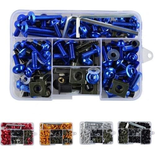 177Pcs Fairing Screws Universal Motorcycle Refit Accessories Metal Motorcycle Fairing Bolt for Industry Workshop Home Office