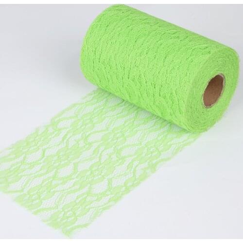 22M 15cm Green Color Tulle Roll Spool DIY Net Lace Fabric for Tutu Skirt Table Runner Chair Sash Bow Wedding Decoration