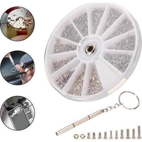 600pcs Watch Screws Assorted Repair Kit Screwdriver Tool Clock Eye Glasses Repair Accessories For Watchmaker Repair Parts Tool