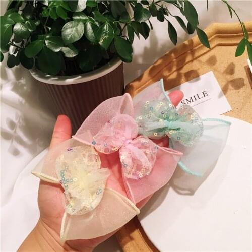 7Pcs 7*4CM Sequin Shiny Mesh Bowknot Applique For DIY Clothes Shoes Hat Headwear Clips Crafts Decor Patches