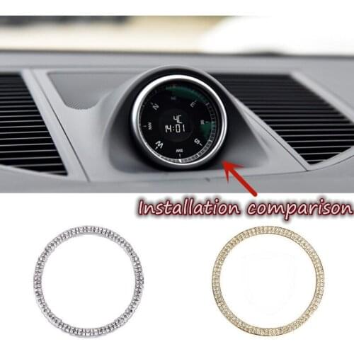 Car Interior Console Clock Watches Time Decoration Ring Cover Sticker For Porsche Panamera Cayenne 911 Macan Boxster Cayman