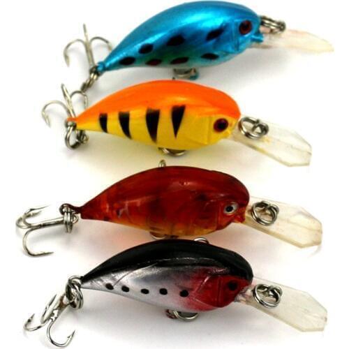 Big Sale 4pcs Crank Fish Lure Artificial Fat Crank Baits Hard Plastic Bass Pesca Fishing Lures Japan Bait Wobblers 5.5cm 4.6g