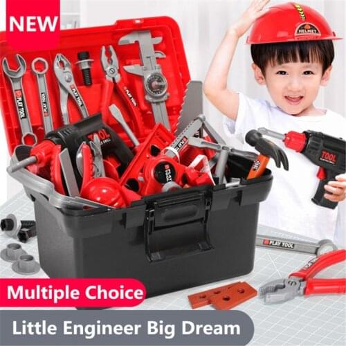 Kids Toolbox Kit Educational Toys Drill Plastic Game Learning Engineering Puzzle Simulation Repair Tools Toys for Boy Toys Gift