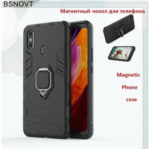 For Xiaomi Mi Max 3 Case TPU+ PC Magnetic Phone Holder Anti-knock Case For Xiaomi Mi Max 3 Case For Xiaomi Mi Max 3 Funda BSNOVT