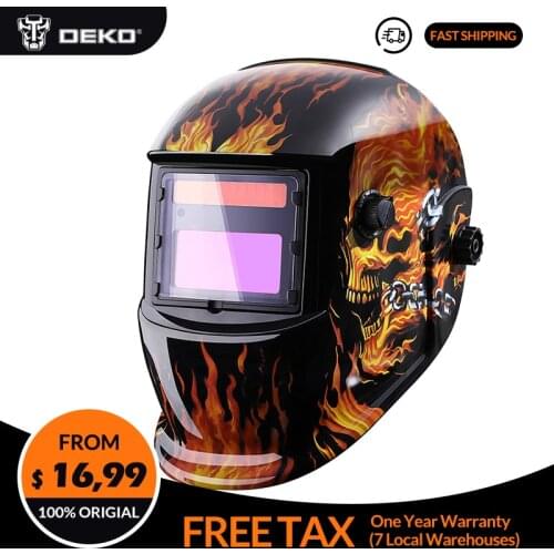 DEKO MZ Skull Solar Auto Darkening Adjustable Range 4/9-13 MIG MMA Electric Welding Mask/Welding/Helmet Lens for Welding Machine
