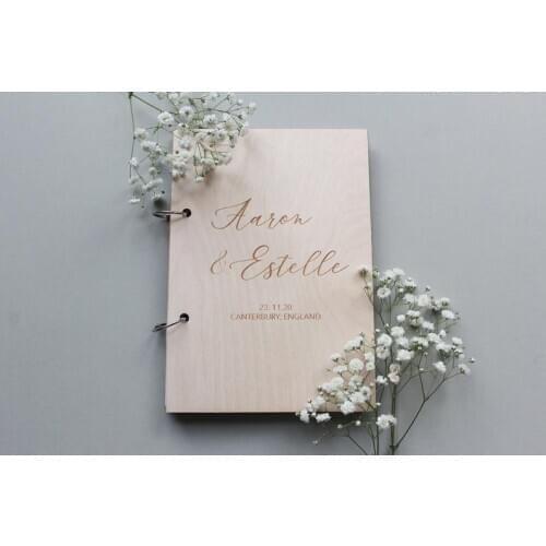 Calligraphy Guest Book, Cursive Guest Book, Wooden Guestbook, Modern Guest Book, Personalised Guest Book, Custom Guestbook Messa