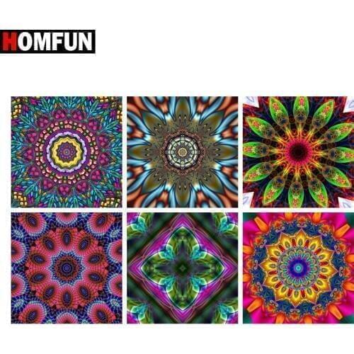 HOMFUN Full Square/Round Drill 5D DIY Diamond Painting "Mandala flower" 3D Embroidery Cross Stitch 5D Home Decor Gift
