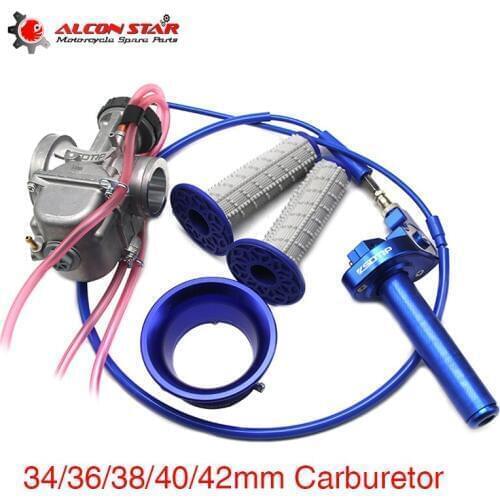 Alconstar One Set Handle Grips Air Filter Cup Throttle Grips + PWK 34 36 38 40 42mm Carburetor With Power Jet For Racing ATV
