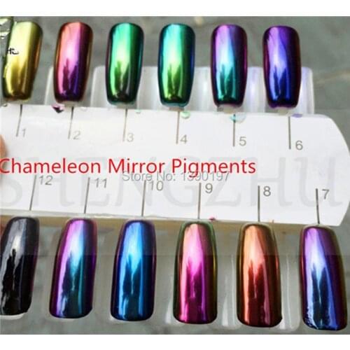 Chinese supplier mirror effect chameleon pigment color changing powder 5grams for nail polish, paints
