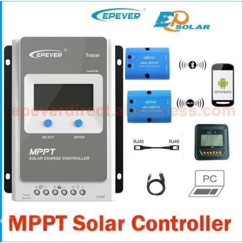 TracerAN 10A 20A 30A 40A MPPT solar charge controller 12v 24v EPEVER Regulator MT50 WIFI Blue Tooth PC Communication Mobile APP